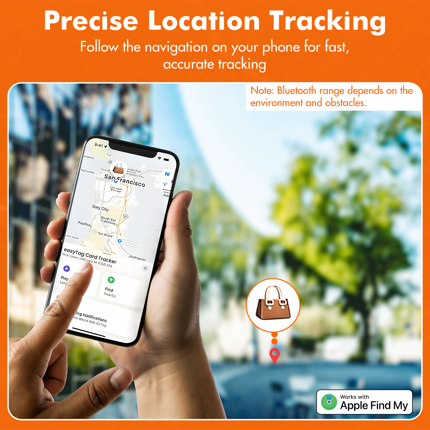 Apple Find My luggage tracker card easyTag slim smart tracker with long range