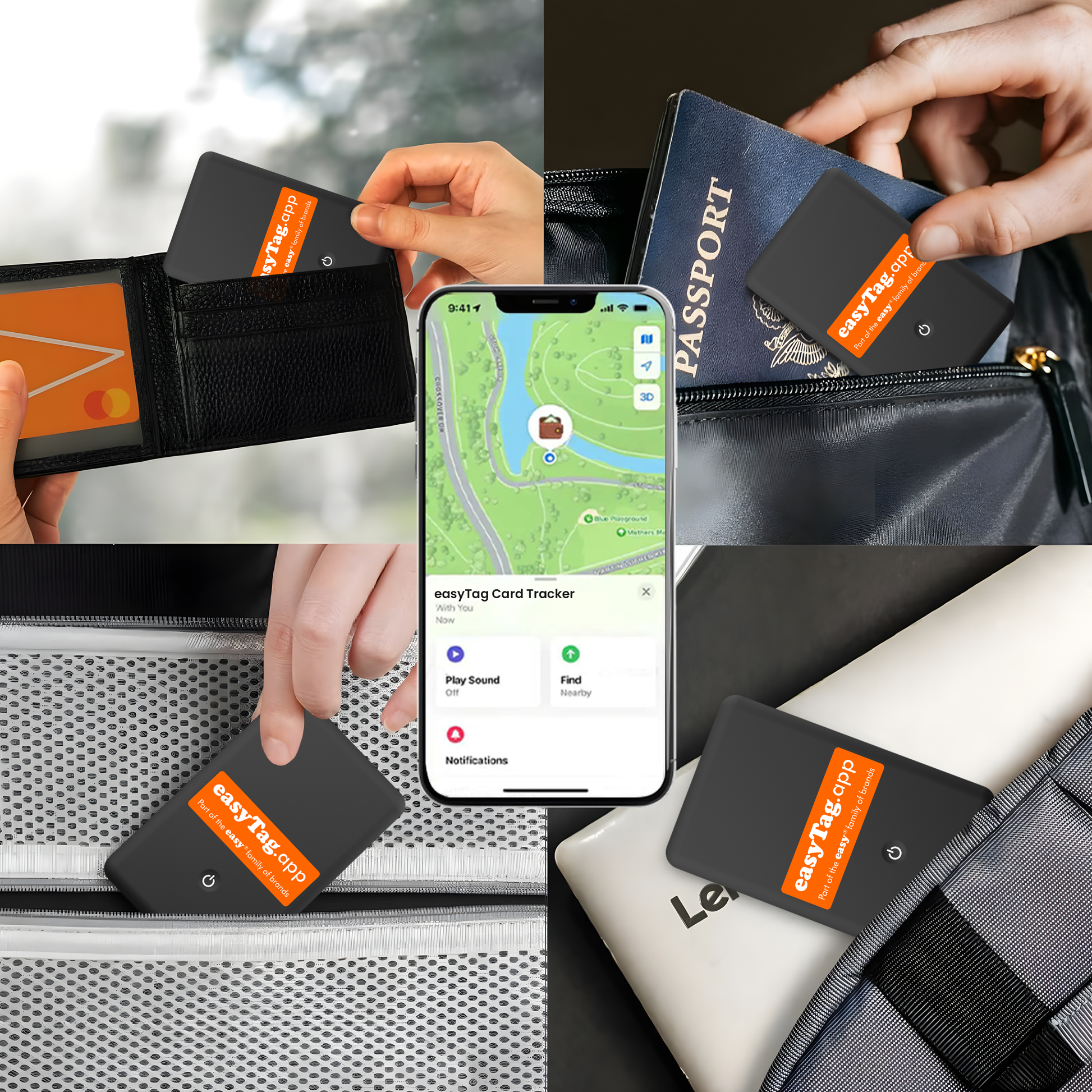 Smart luggage tracker card easyTag Apple version