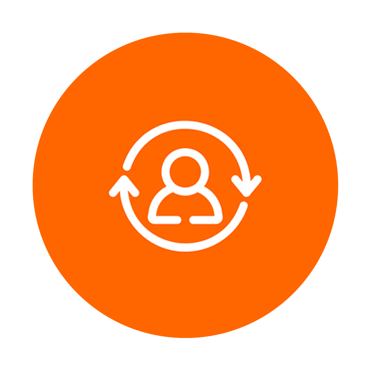 Person with outward-pointing arrows icon.