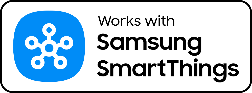 Works with Samsung SmartThings badge.