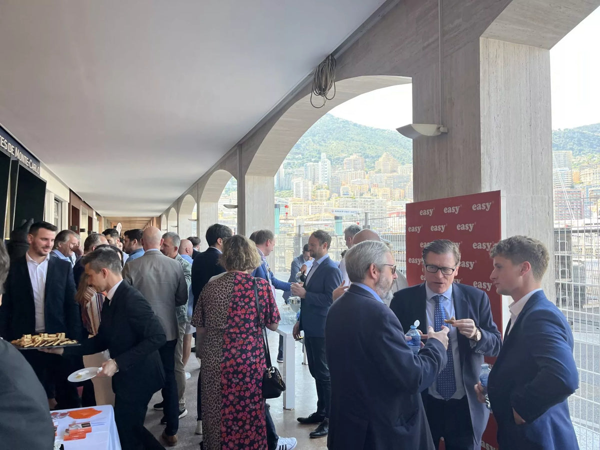 Guests meeting at the easy family of brands reunion in Monaco, May 2025.